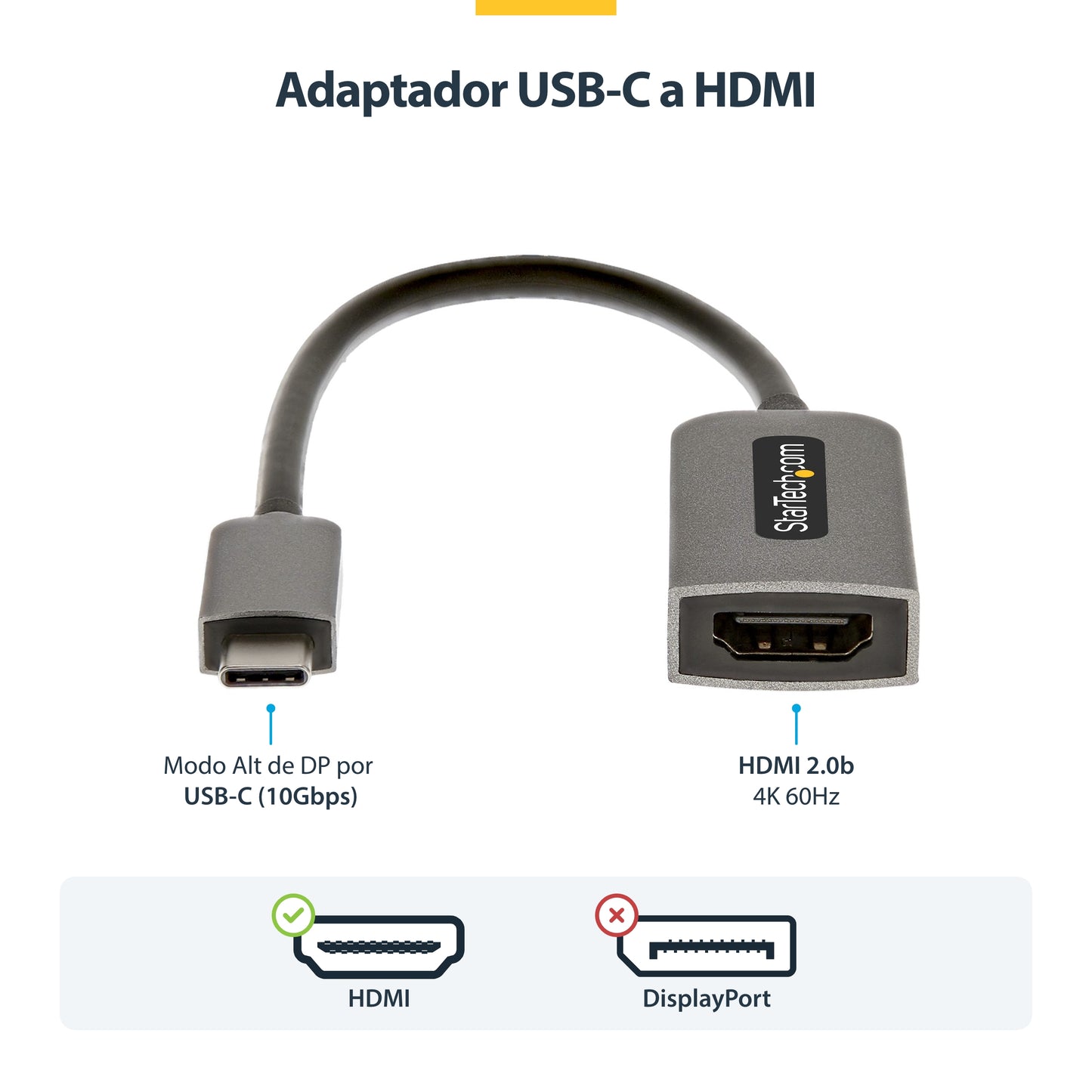 StarTech.com USBC-HDMI-CDP2HD4K60 adaptador gráfico USB 4096 x 2160 Pixeles Gris