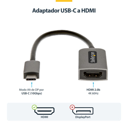 StarTech.com USBC-HDMI-CDP2HD4K60 adaptador gráfico USB 4096 x 2160 Pixeles Gris