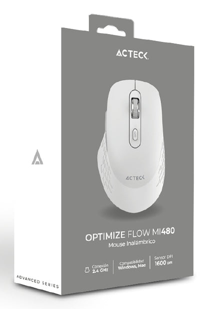 Acteck Optimize Flow MI480 ratón Oficina Diestro RF inalámbrico Óptico 1600 DPI