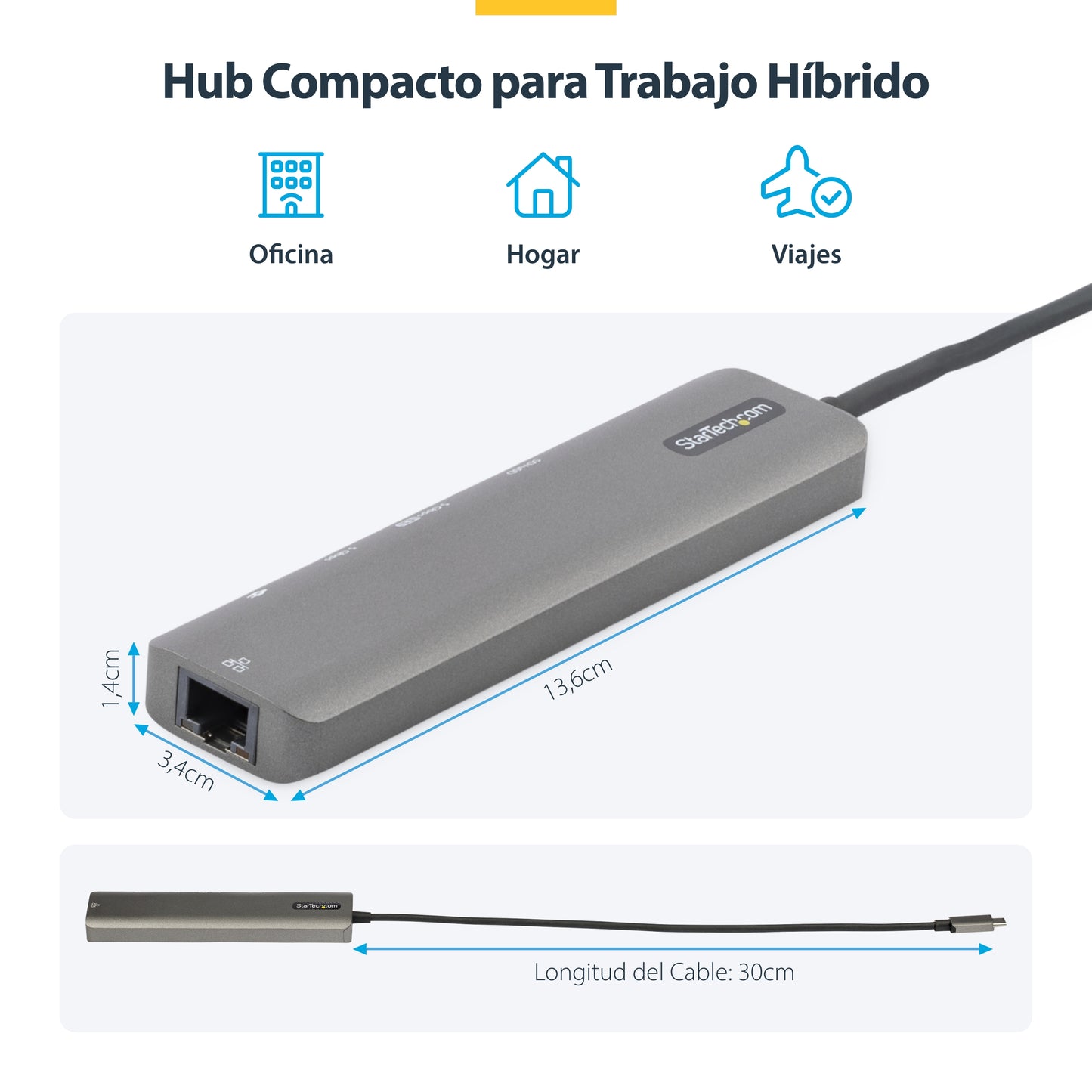 StarTech.com DKT30CHSDPD1 base para laptop o replicador de puertos Alámbrico USB 3.2 Gen 1 (3.1 Gen 1) Type-C Negro, Gris