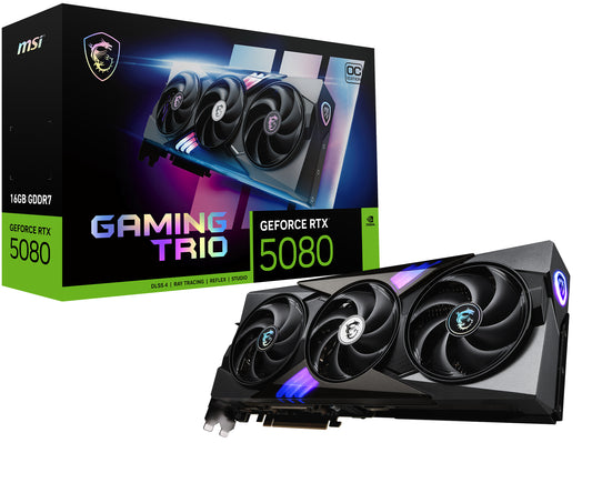 Tarjeta de Video MSI RTX 5080 NVIDIA GeForce GAMING TRIO OC 16GB 256-bit GDDR7 PCI Express x16 5.0