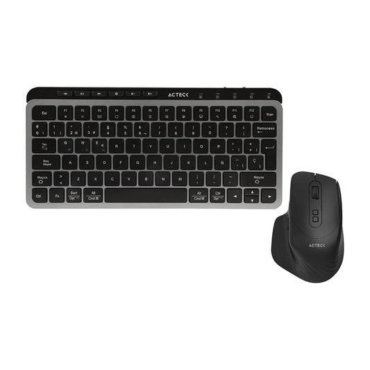 Acteck Creator Krea MK750 teclado Ratón incluido Universal RF inalámbrico + bluetooth QWERTY Español Negro, Gris