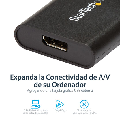 StarTech.com USB32DPES2 adaptador gráfico USB 3840 x 2160 Pixeles Negro