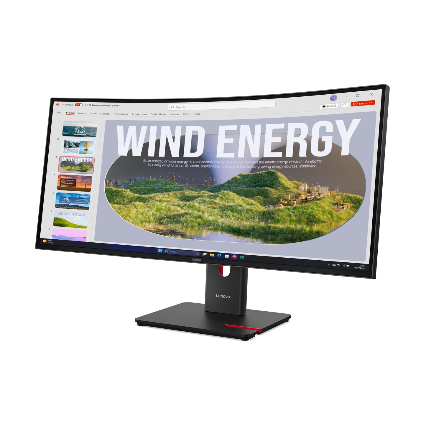Lenovo ThinkVision T34WD-40 monitor de computadora 86.4 cm (34") 3440 x 1440 Pixeles LED Negro