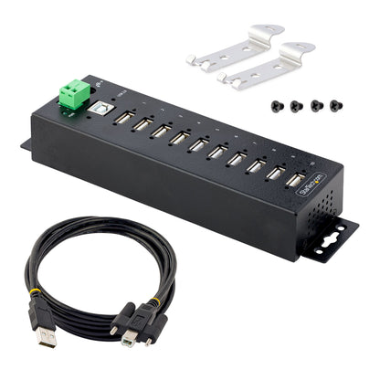 StarTech.com USB210AIND-USB-A-HUB nodo concentrador USB 2.0 Type-B 480 Mbit/s Negro