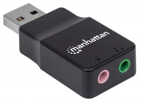 Manhattan 152754 cambiadores de género de cables USB-A 2 x 3.5 mm Negro