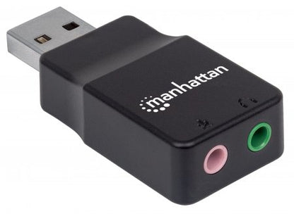 Manhattan 152754 cambiadores de género de cables USB-A 2 x 3.5 mm Negro