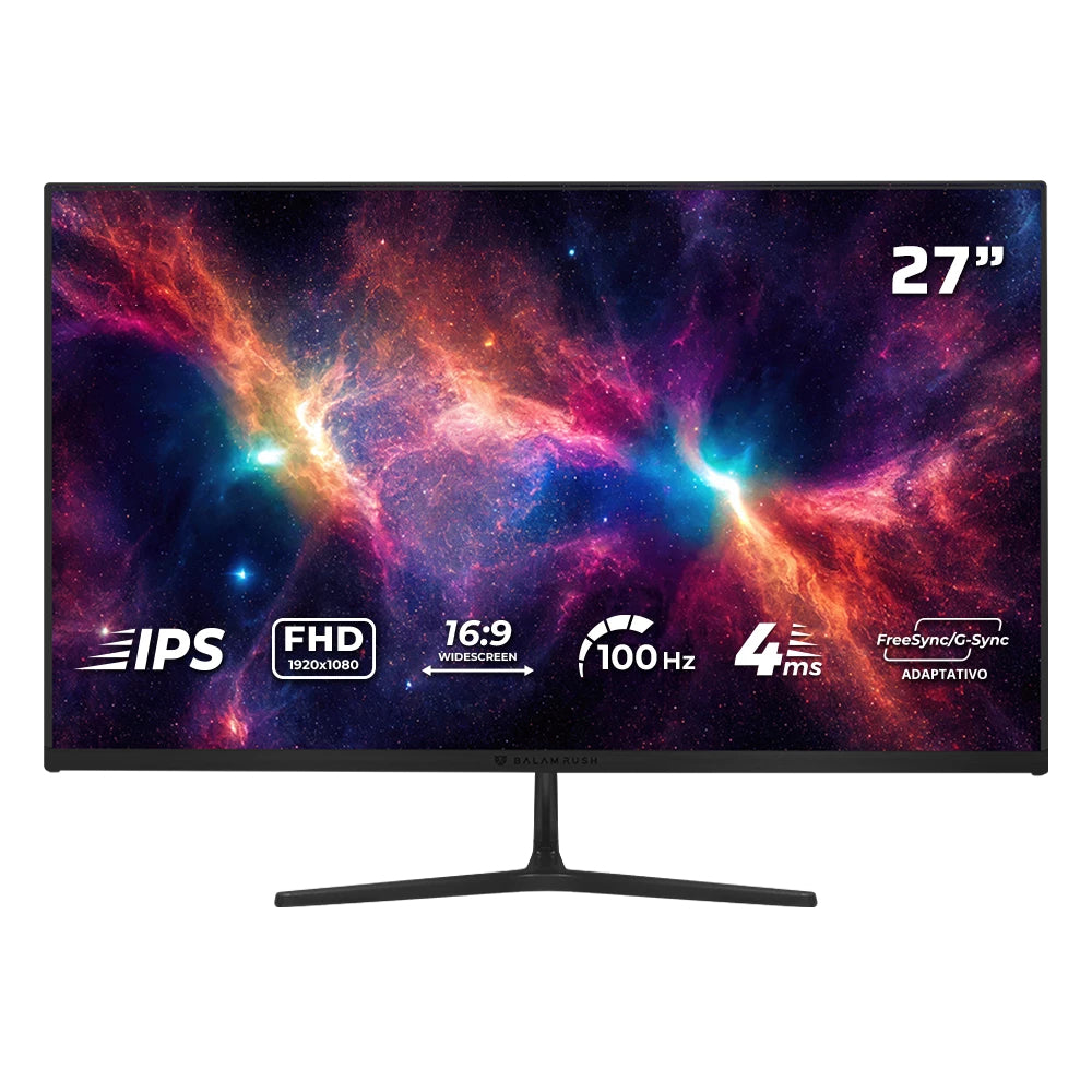 Monitor GamingBalam Rush27"Plano IPS Nebula MNG27Y FHD 100Hz 4ms 1xHDMI1.4 +1xDP 1.2+3.5mm VESA 100mm Le