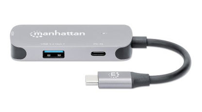 Manhattan 130707 base para laptop o replicador de puertos Alámbrico USB 3.2 Gen 1 (3.1 Gen 1) Type-C Aluminio