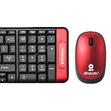BRobotix 6000632 teclado Ratón incluido Universal RF inalámbrico QWERTY Español Rojo