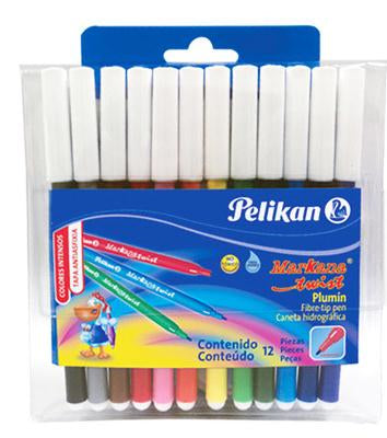 Marcador Pelikan Markana Twist Colores Surtidos Bolsa C/12 Pzas