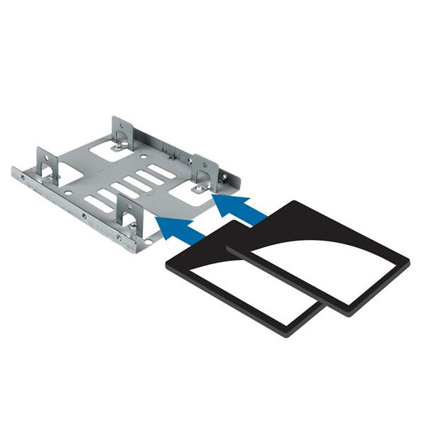StarTech.com BRACKET25X2 panel para bahía de discos 8.89 cm (3.5") Panel de transportación Acero inoxidable