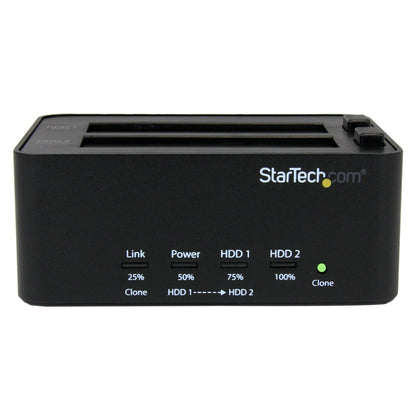 StarTech.com SATDOCK2REU3 duplicador de datos o soporte Duplicador de HDD/SSD Negro 1 copias