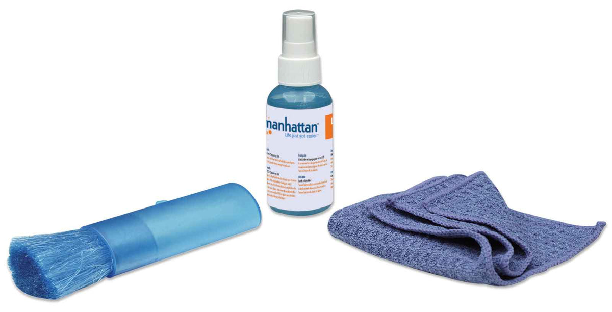 Manhattan 421010 kit de limpieza para equipos LCD/TFT/Plasma Líquido y paños secos/húmedos para limpieza de equipos 60 ml
