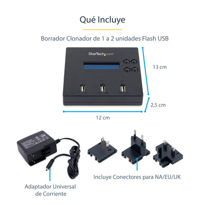 StarTech.com USBDUP12 duplicador de datos o soporte Duplicador de unidades flash USB Azul 2 copias