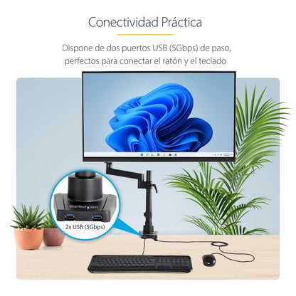 StarTech.com ARMPIVOT2USB3 soporte para pantalla plana 86.4 cm (34") Negro