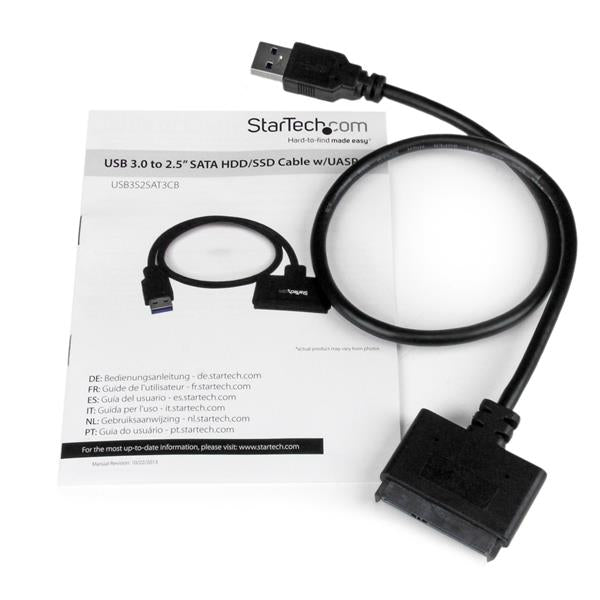 StarTech.com USB3S2SAT3CB base para laptop o replicador de puertos Negro