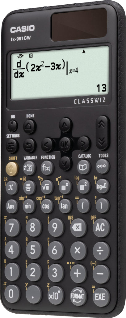 Calculadora Cientifica Casio mas de 540 funciones FX-991CW para preparatoria y universidad negra 4 lineas codigo QR