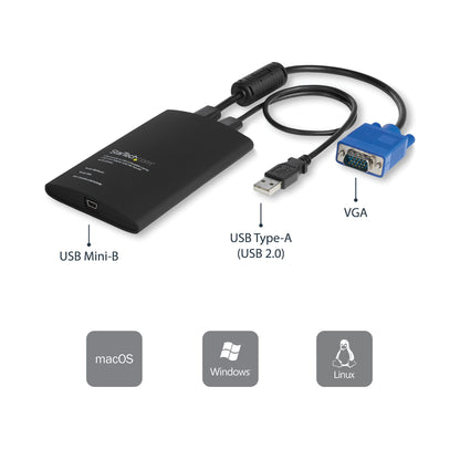 StarTech.com NOTECONS02 interruptor KVM Negro