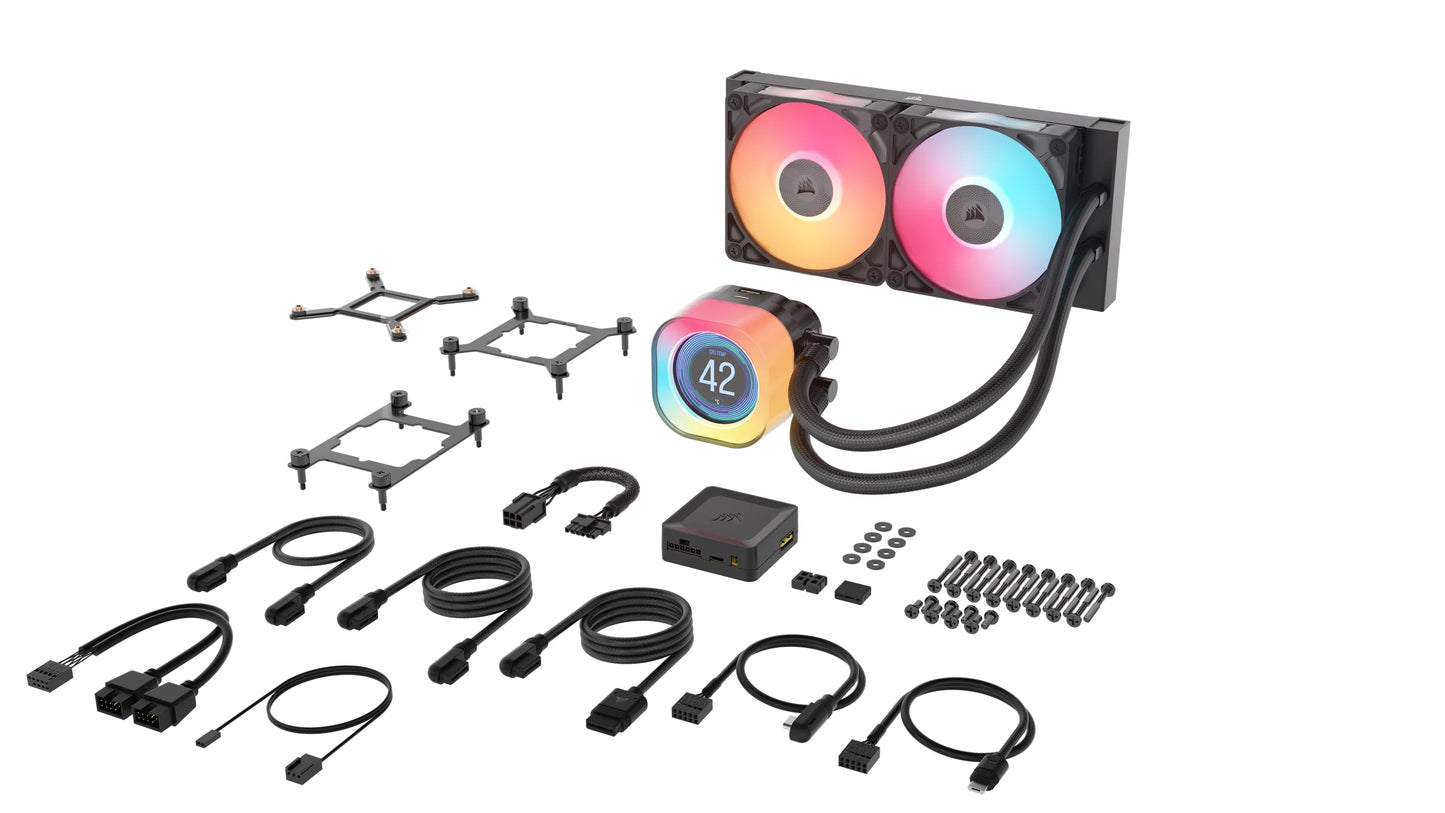 Enfriamiento Líquido Corsair iCUE LINK TITAN 240 RX LCD 240mm 1851 1700 AM4 AM5 Negro