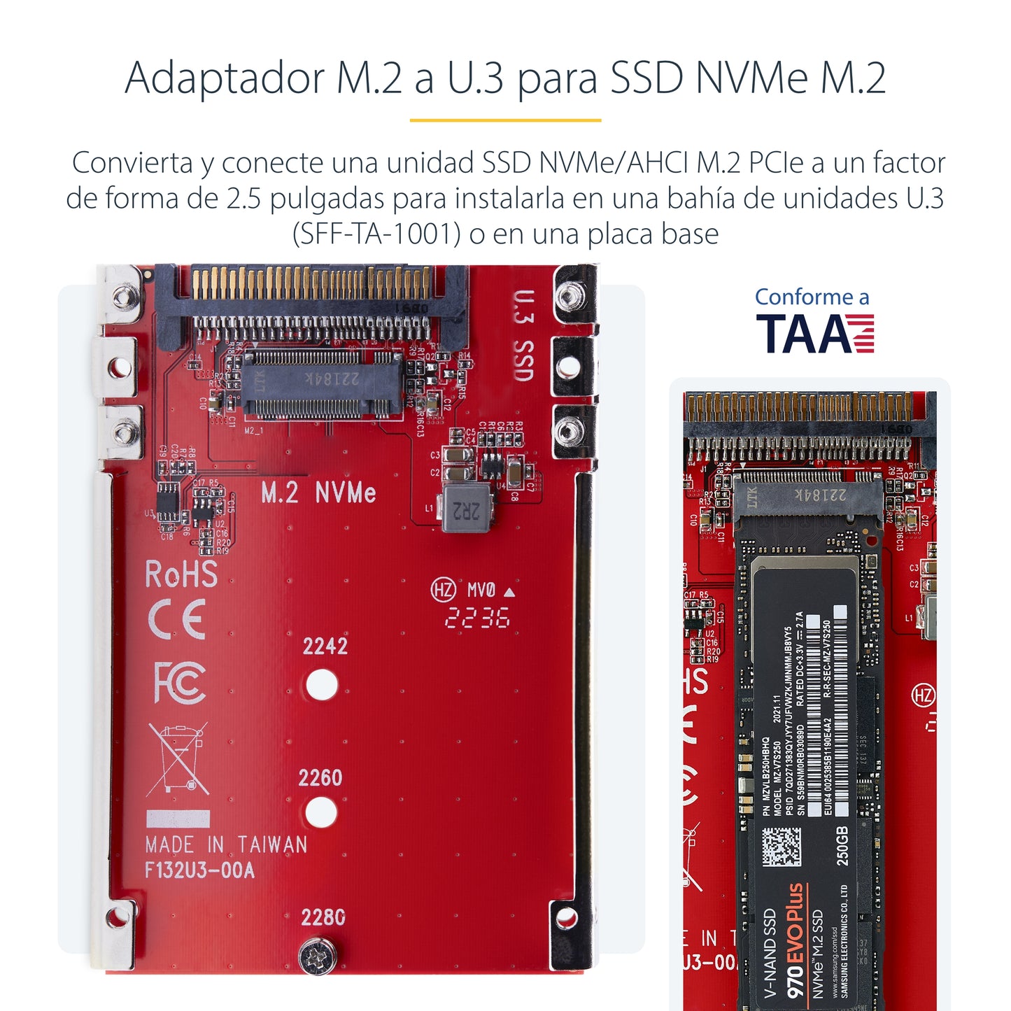 StarTech.com 1M25-U3-M2-ADAPTER tarjeta o adaptador de interfaz Interno