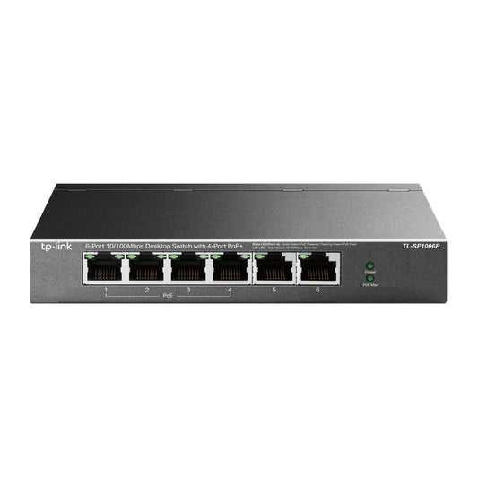 TP-Link TL-SF1006P dispositivo de redes No administrado Fast Ethernet (10/100) Energía sobre Ethernet (PoE) Negro