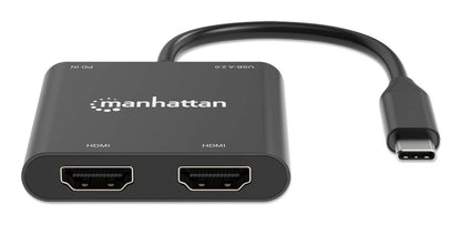 Convertidor USB-C Manhattan a HDMI 2 puertos 4K - MST