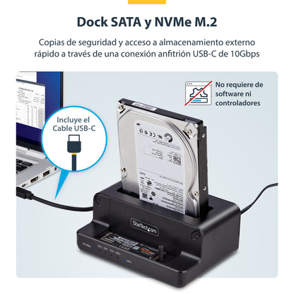 StarTech.com N2-M2-SSD-DUPLICATOR duplicador de datos o soporte Duplicador de HDD/SSD Negro 1 copias
