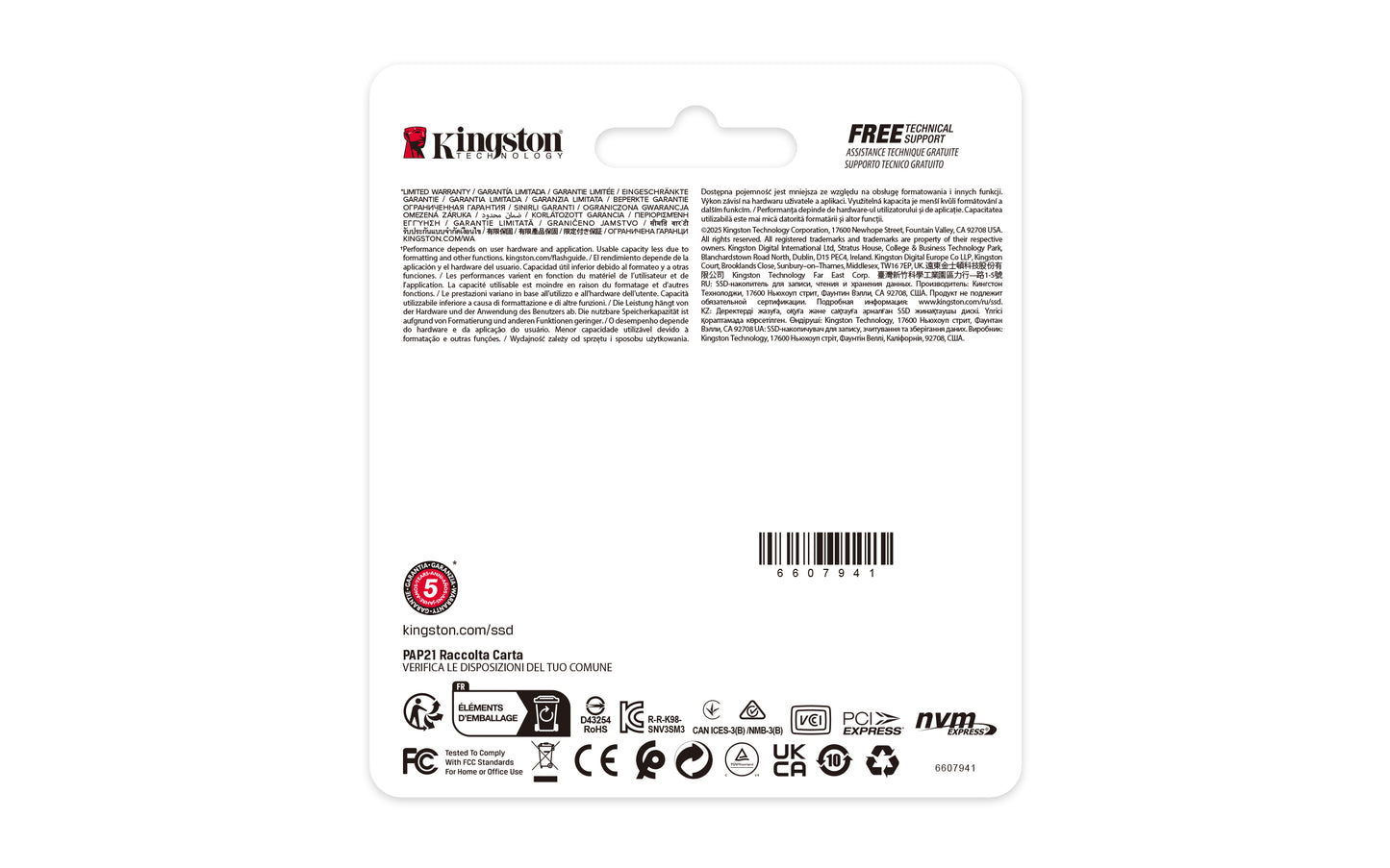 Unidad de Estado Sólido SSD Kingston SNV3SM3/1T0 NVMe 1TB M.2 4000 MB/s Escritura 6000 MB/s PCI Express 4.0