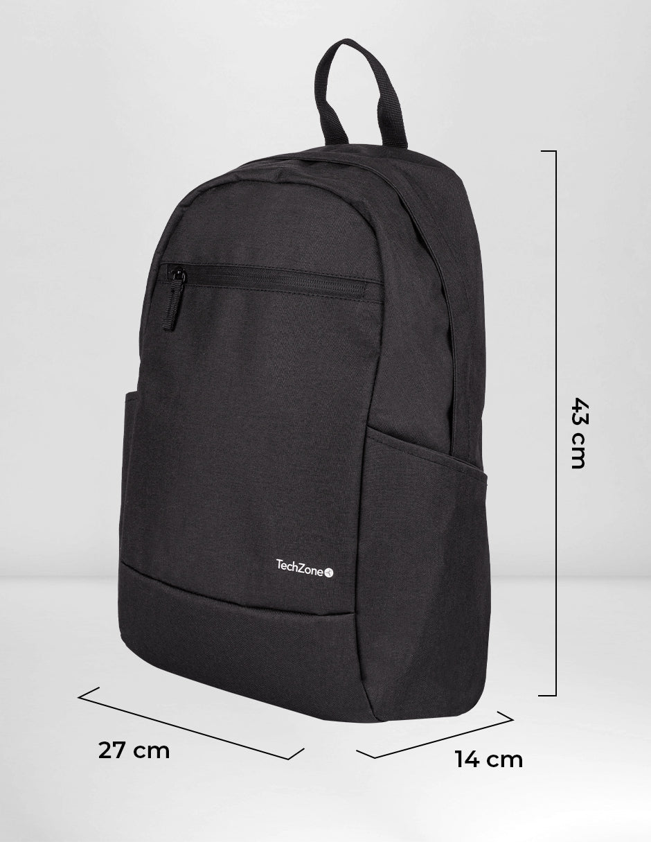 Mochila TechZone Easy Lite Negro con Compartimiento para Laptop de 15.6"