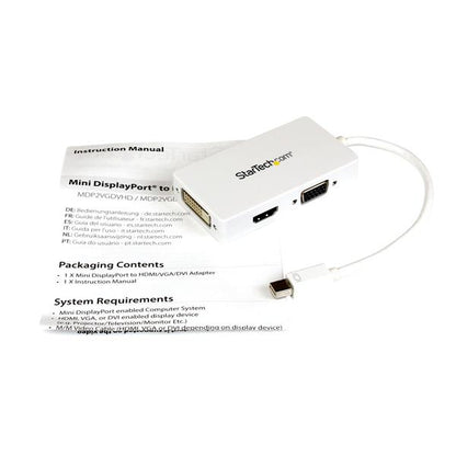 StarTech.com MDP2VGDVHDW adaptador de cable de vídeo 0.15 m DVI-D + VGA (D-Sub) + HDMI