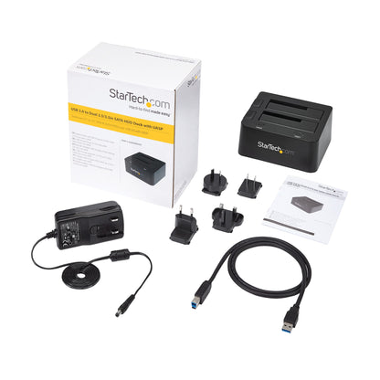 StarTech.com SDOCK2U33 base de conexión para disco duro USB 3.2 Gen 1 (3.1 Gen 1) Type-B Negro