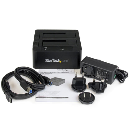StarTech.com SDOCK2U33EB base de conexión para disco duro USB 3.2 Gen 1 (3.1 Gen 1) Type-B Negro