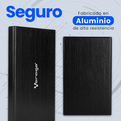 ENCLOSURE VORAGO HDD-202 DD 2.5 SATA USB TIPO C 3.1 NEGRO