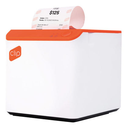 Impresora Térmica Clip con Conexión Bluetooth Portátil Compatible con POS Blanco-Naranja