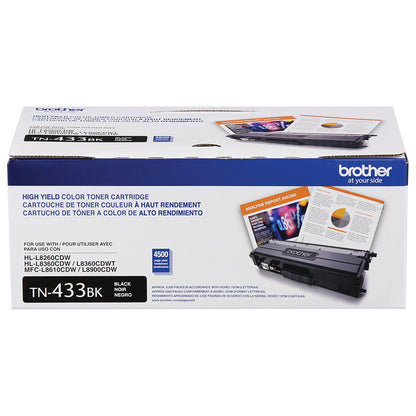 Tóner Brother TN433BK Rendimiento 4500 Páginas MFCL8900CDW Color Negro