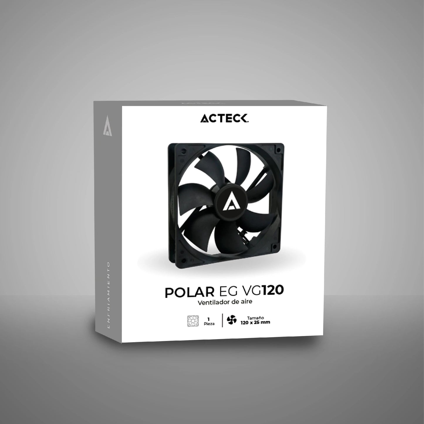 Acteck POLAR EG VG120 Gabinete de la computadora Ventilador 8 cm Negro 1 pieza(s)