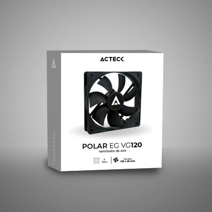 Acteck POLAR EG VG120 Gabinete de la computadora Ventilador 8 cm Negro 1 pieza(s)