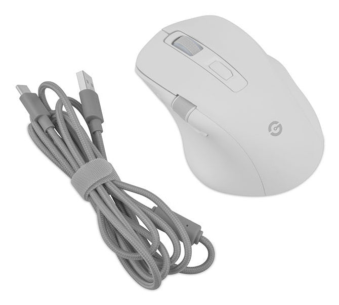 Getttech GGM-RGBTR-01-WH ratón Universal Diestro RF Wireless + Bluetooth + USB Type-A Óptico 6400 DPI