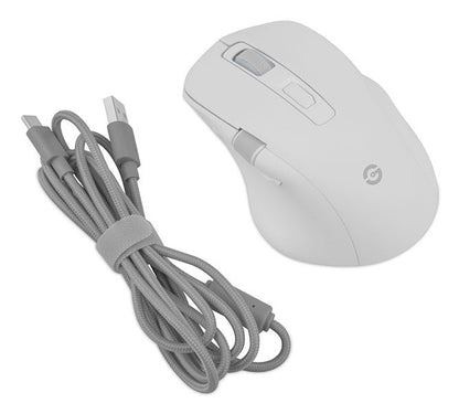 Getttech GGM-RGBTR-01-WH ratón Universal Diestro RF Wireless + Bluetooth + USB Type-A Óptico 6400 DPI