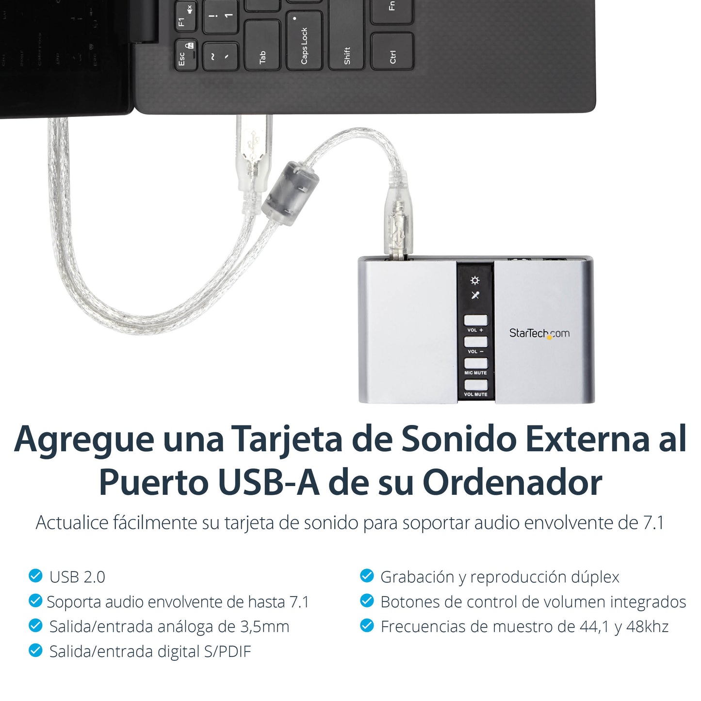 StarTech.com ICUSBAUDIO7D tarjeta de audio 7.1 canales