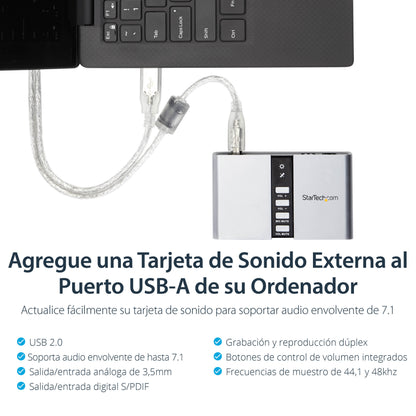 StarTech.com ICUSBAUDIO7D tarjeta de audio 7.1 canales