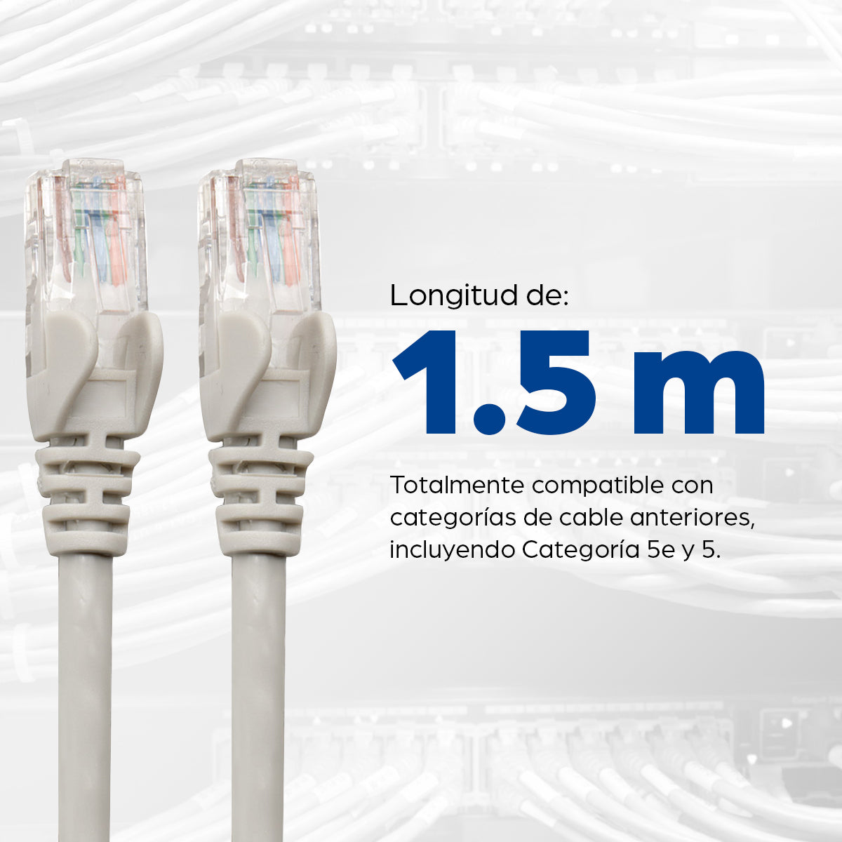 Cable Patch Intellinet 1.5m(5.0F) Cat 6 UTP Color Gris