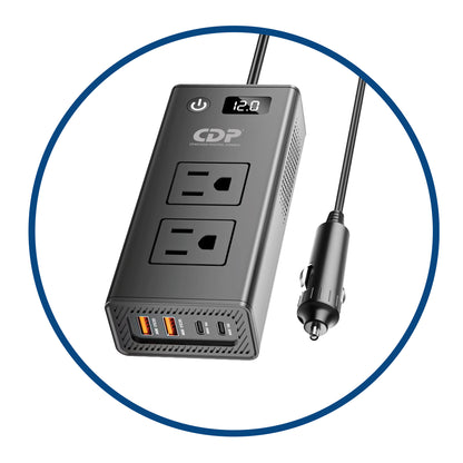 CDP XVU212 adaptador e inversor de corriente Auto 200 W Negro, Gris
