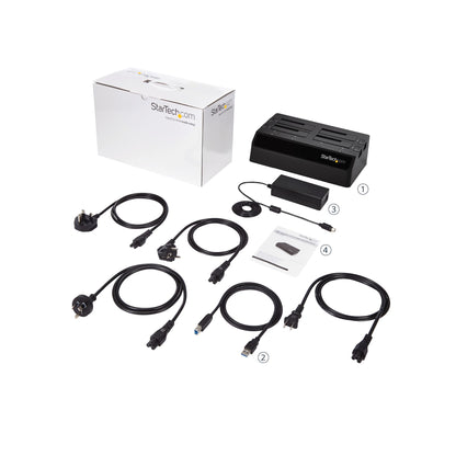 StarTech.com SDOCK4U33 base de conexión para disco duro USB 3.2 Gen 1 (3.1 Gen 1) Type-B Negro