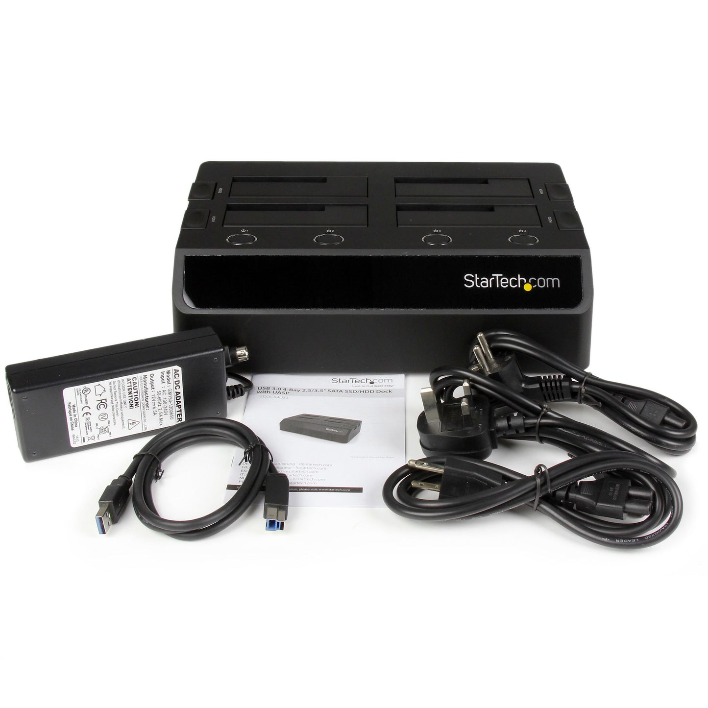 StarTech.com SDOCK4U33 base de conexión para disco duro USB 3.2 Gen 1 (3.1 Gen 1) Type-B Negro