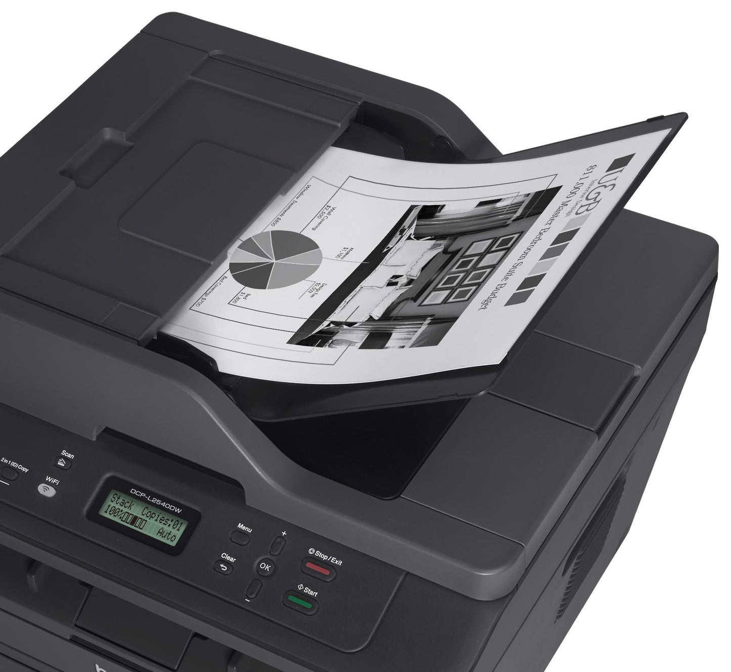 Multifuncional Brother DCP 2540DW Monocromática Inalámbrica Láser