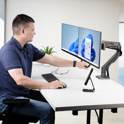StarTech.com H2M1AS2-MONITOR-ARM soporte para pantalla plana 68.6 cm (27") Escritorio Negro