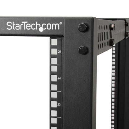 StarTech.com 4POSTRACK25U armario rack Rack o bastidor independiente Negro