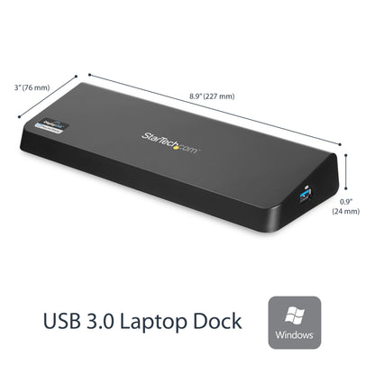 StarTech.com USB3DOCKHDPC base para laptop o replicador de puertos Alámbrico USB 3.2 Gen 1 (3.1 Gen 1) Type-B Negro